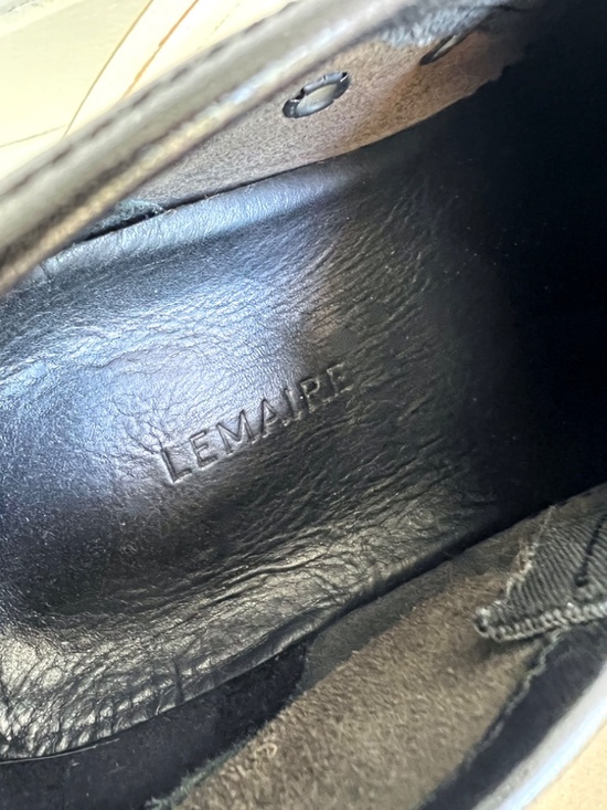 LEMAIRE Black Leather Slip On Shoes with Crepe Soles - 41/7.5